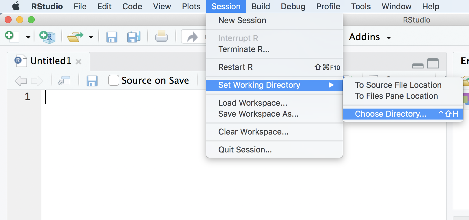 Setting working directory